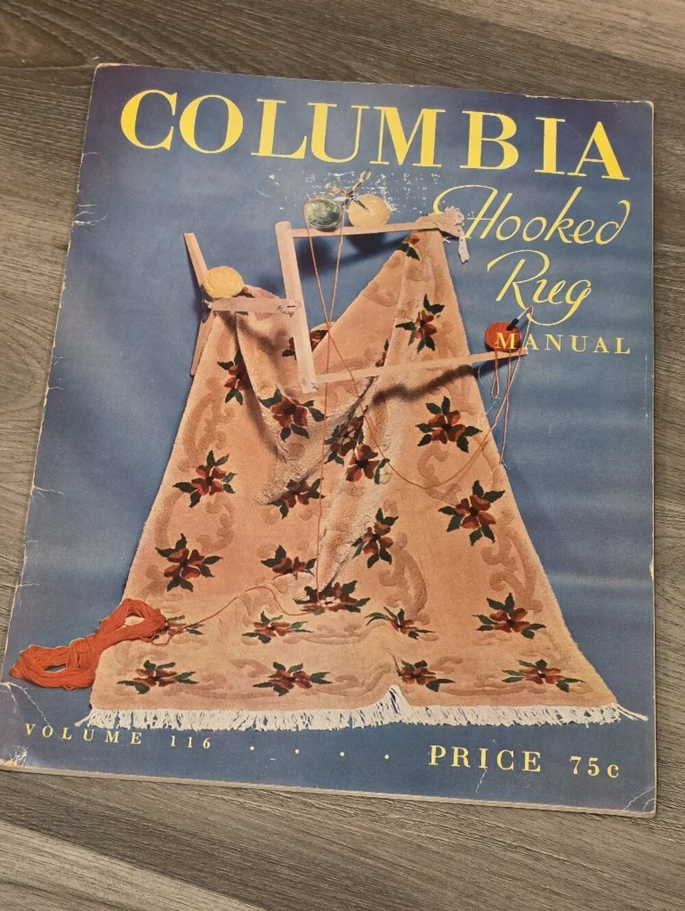 Vintage Rug Hooking Book Lot Columbia Manual Vol 116 Dritz Vol 12 Patterns